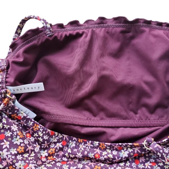 Sanctuary 1 Piece Retrograde Micro Garden Side Tie Ruched Swimsuit Size M - Picture 10 of 16